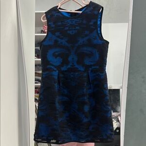 Milly Minis Blue and Black A-Line Mini Dress